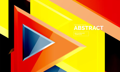 Tech futuristic geometric 3d shapes, minimal abstract background