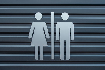 Man & Woman restroom sign, WC directional sign,Toilet sign, - image