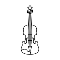 Outline violin isolated vector illustration. Black contour on white background - 257368077