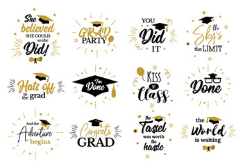  Inspirational grad party quotes to congrat graduates - obrazy, fototapety, plakaty