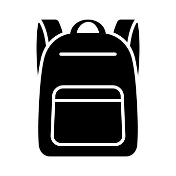 Schoolbag / school bag backpack with straps flat vector icon for apps and websites