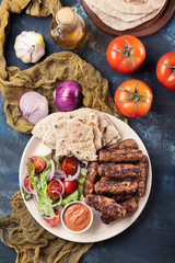 Kebapche or cevapcici, balkan minced meat kebab