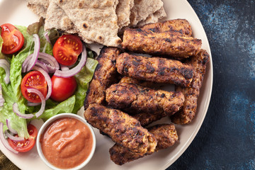 Kebapche or cevapcici, balkan minced meat kebab