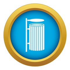 Public trash can icon blue vector isolated on white background for any design