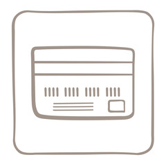  Credit Card Icon in a light brown frame. Vector graphics