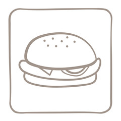  Hamburger Icon in a light brown frame. Vector graphics.