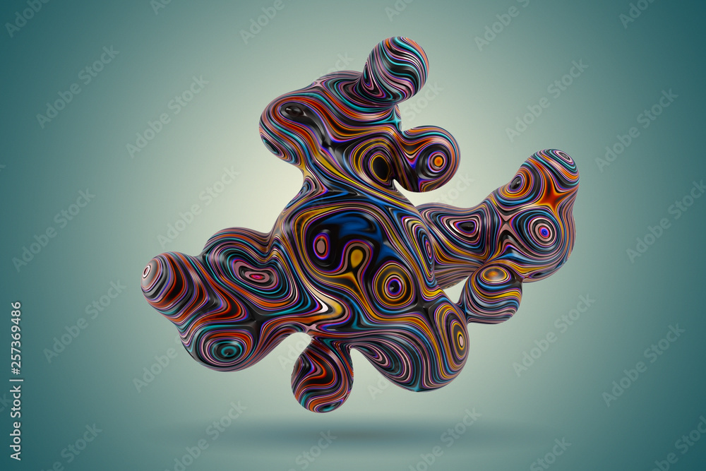 Poster decorative blob, wallpaper, 3d render / rendering