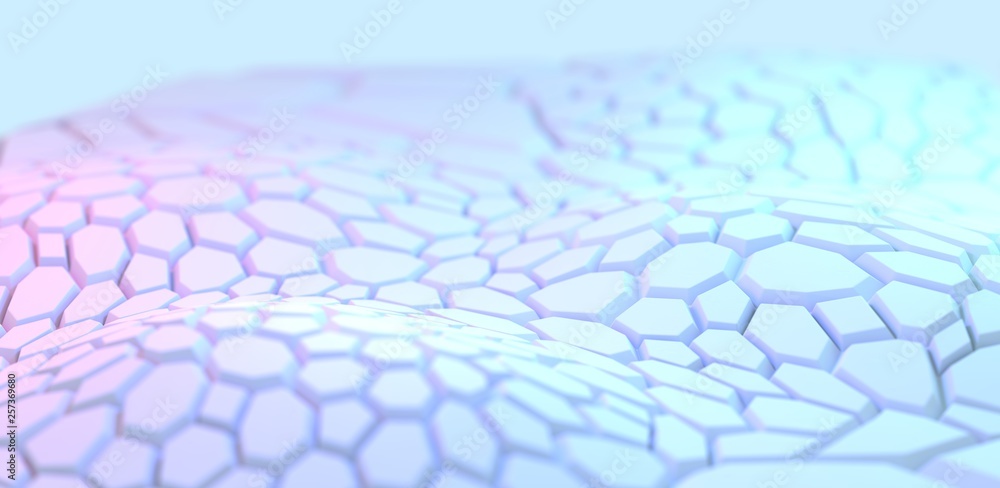 Poster abstract light surface for background with shallow depth of field, 3d render /rendering