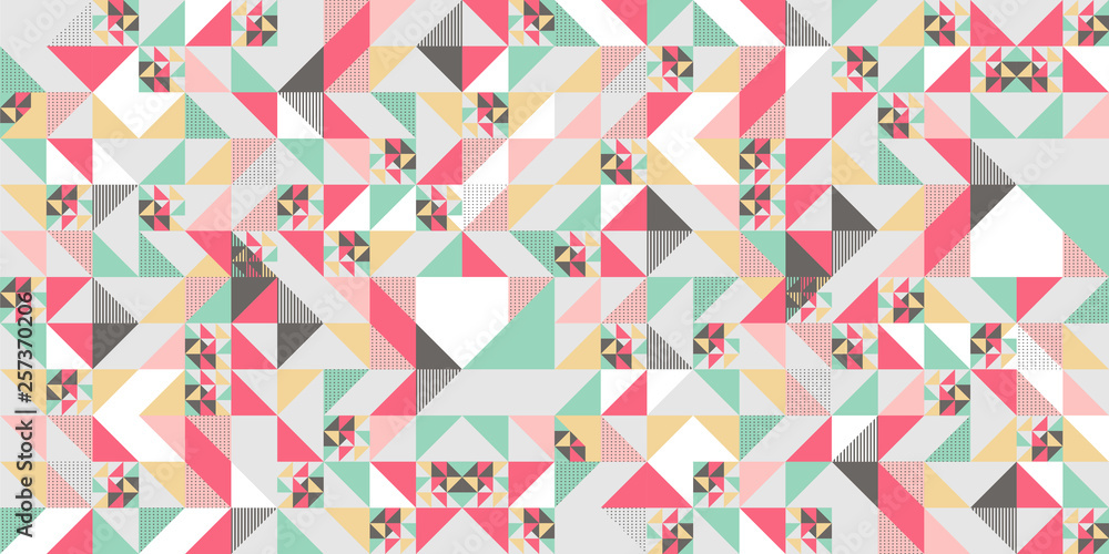Poster trendy memphis abstract triangle seamless pattern colorful awesome design for textile print and wrap
