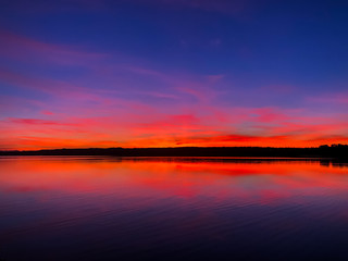 Fototapeta na wymiar Sunset Over Lake