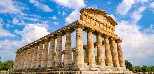 front view of the temple of Athena at Paestum