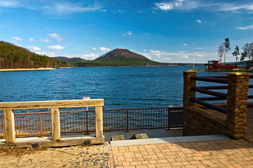 Machovo jezero lake in czech tourist region of Machuv kraj