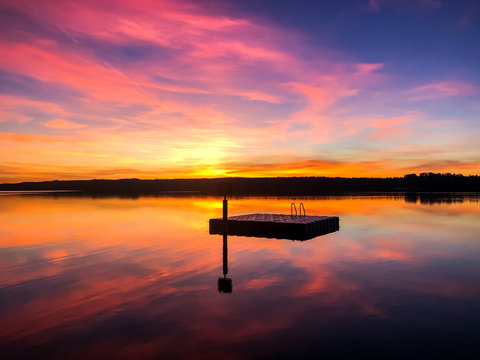 Sunset Over Lake