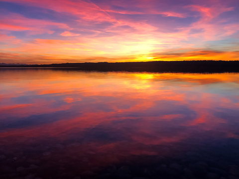 Sunset Over Lake