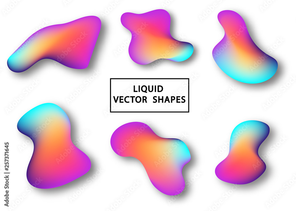 Poster fluid shape layout isolated template. fluid gradient elements. colorful abstract shapes. futuristic 