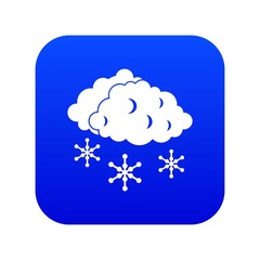 Clouds and snow icon digital blue for any design isolated on white vector illustration