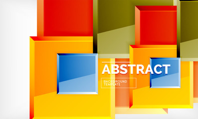 Square abstract background, glossy geometric design