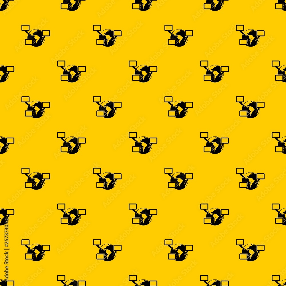 Aufkleber world planet and speech bubbles pattern seamless vector repeat geometric yellow for any design