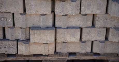 Stein Baustoff auf einer Palette aufgestapelt