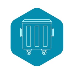 Metal trashcan icon. Outline illustration of metal trashcan vector icon for web