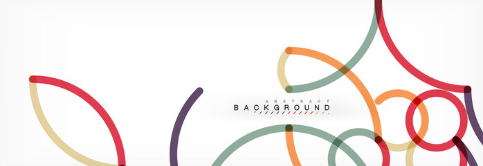 Curly lines abstract background, color overlapping linear texture