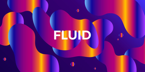 Trendy abstract design template with fluid shapes. Dynamic gradient composition. Applicable for landing pages, covers, brochures, flyers, presentations, banners. Vector illustration. Eps10