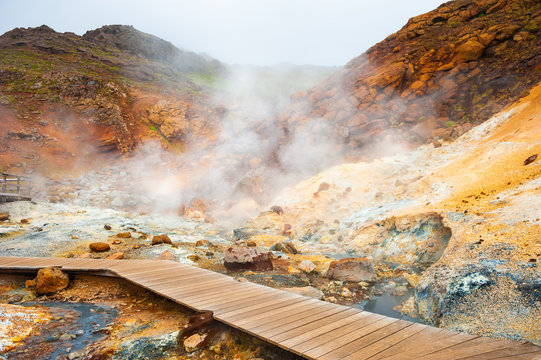 Seltun geothermal area in Krysuvik, Reykjanes peninsula, Iceland