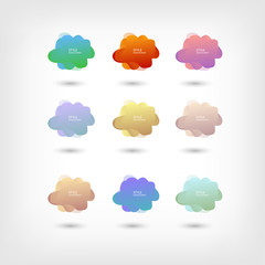 Color abstract liquid shape halftone patterns fluid color overlap gradient background. Vector creative neon color splash shapes design