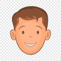 Male face with haircut icon in cartoon style isolated on background for any web design 