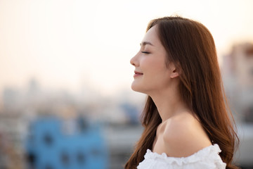 breathing fresh air.
