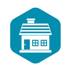 One-storey house icon in simple style isolated on white background. Structure symbol