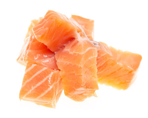 salmon fillet on white background