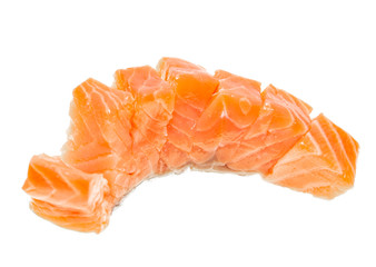 salmon fillet on white background
