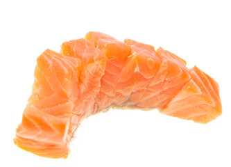 salmon fillet on white background