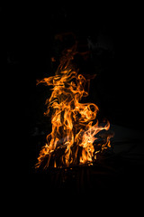 Fototapeta premium Fire on a black background