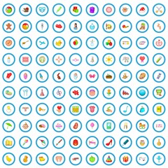 100 motherhood icons set in cartoon style for any design vector illustration