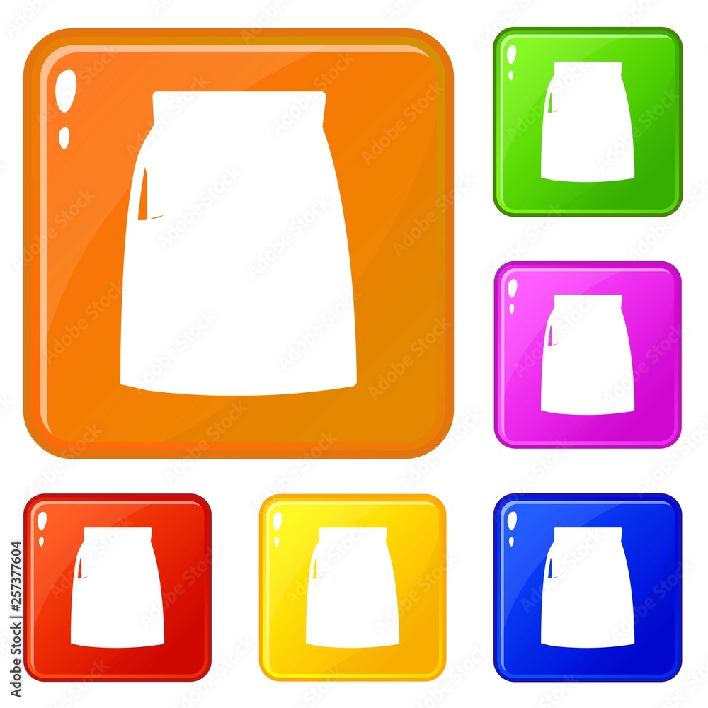 Poster hcl solution icons set collection vector 6 color isolated on white background