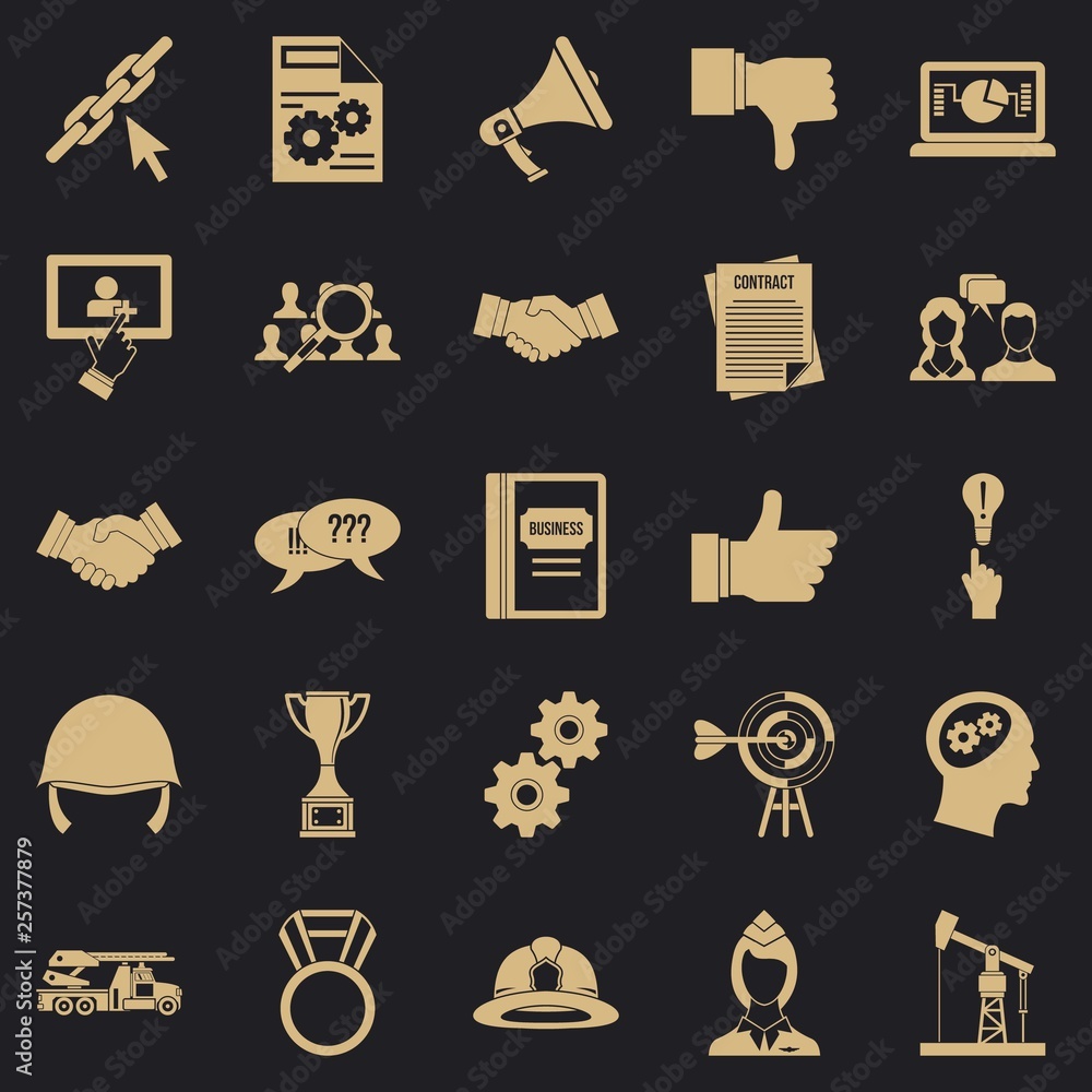 Poster head icons set. simple set of 25 head vector icons for web for any design