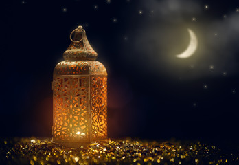 Arabic lantern with burning candle © Konstantin Yuganov