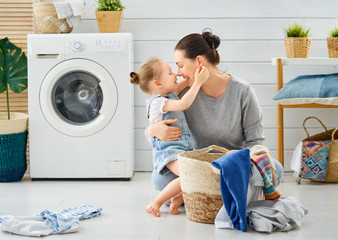 family doing laundry