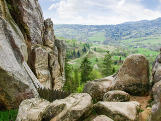 Fortress of Tustan - medieval Old Rus rock fortress-castle, Ukraine