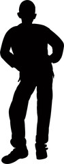 a young man body silhouette vector