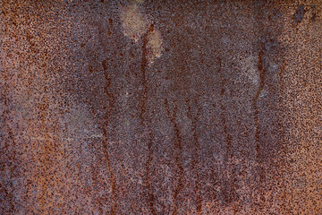 rusty metal surface with corrosion traces for texture or background