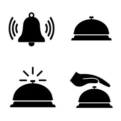 Hotel bell icon, logo isolated on white background
