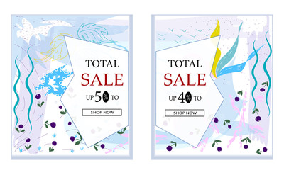 Fototapeta premium Big Sale with special discount offer, Creative abstract website header or banner set with space to add image