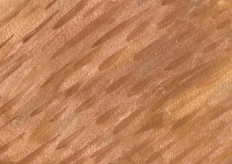 Abstract watercolor background. Brown watercolor background with interesting brush strokes. Handwork on paper with paints. Blurred, vertical, macro.