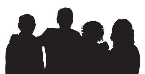 a family portrait, silhouette vector