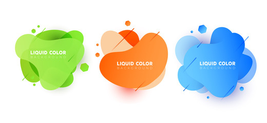 Set of plastic liquid gradient bubbles banner. 