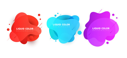 Set of plastic liquid gradient bubbles banner. Vector design for covers, greeting card, poster or flyers.