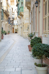 Fototapeta na wymiar Street of Vittoriosa (Birgu), Malta